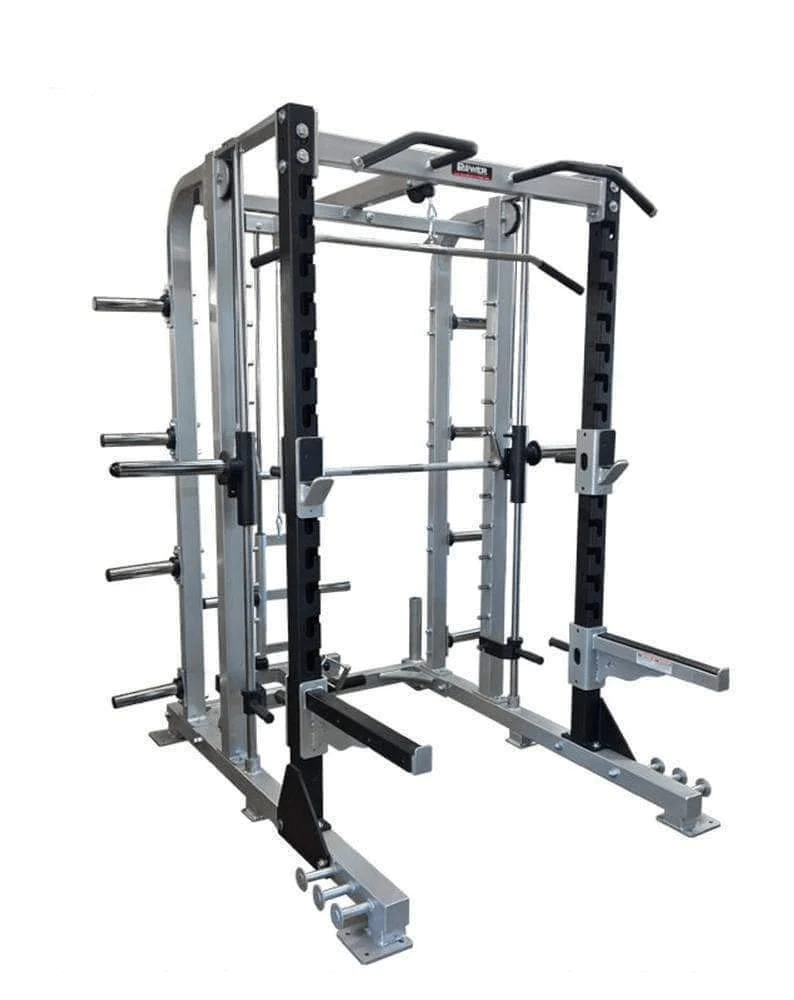 PB 1630L Power Core Elite Smith Machine/half Rack With Hi Lat/low Row Combo